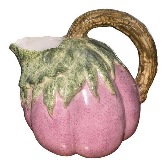 1970s Vintage Eggplant/Aubergine Ceramic Pitcher - Picture 3 of 6